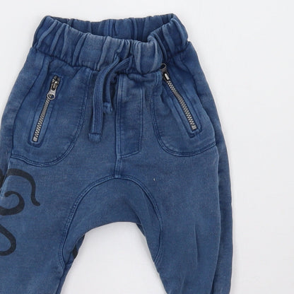 Mini Club Boys Blue   Jogger Trousers Size 9 Months