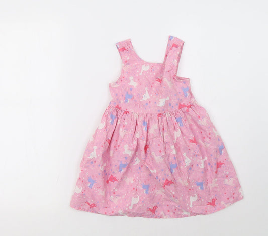 George Girls Pink Polka Dot  A-Line  Size 3-4 Years