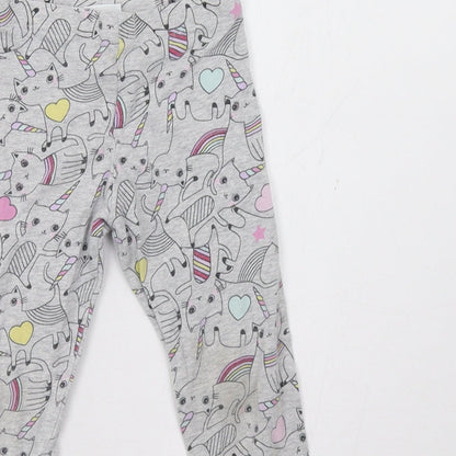 F&F Girls Grey    Pyjama Pants Size 3-4 Years