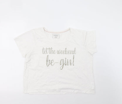 Avenue Womens White   Cropped T-Shirt Size 16