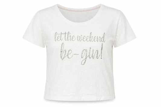 Womens UK Size 16 Avenue White Cropped T-Shirt