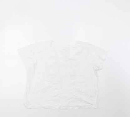 Avenue Womens White   Cropped T-Shirt Size 16
