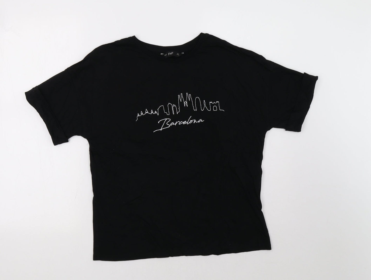 F&F Womens Black   Basic T-Shirt Size 12