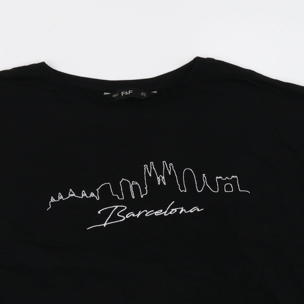 F&F Womens Black   Basic T-Shirt Size 12