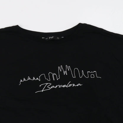 F&F Womens Black   Basic T-Shirt Size 12