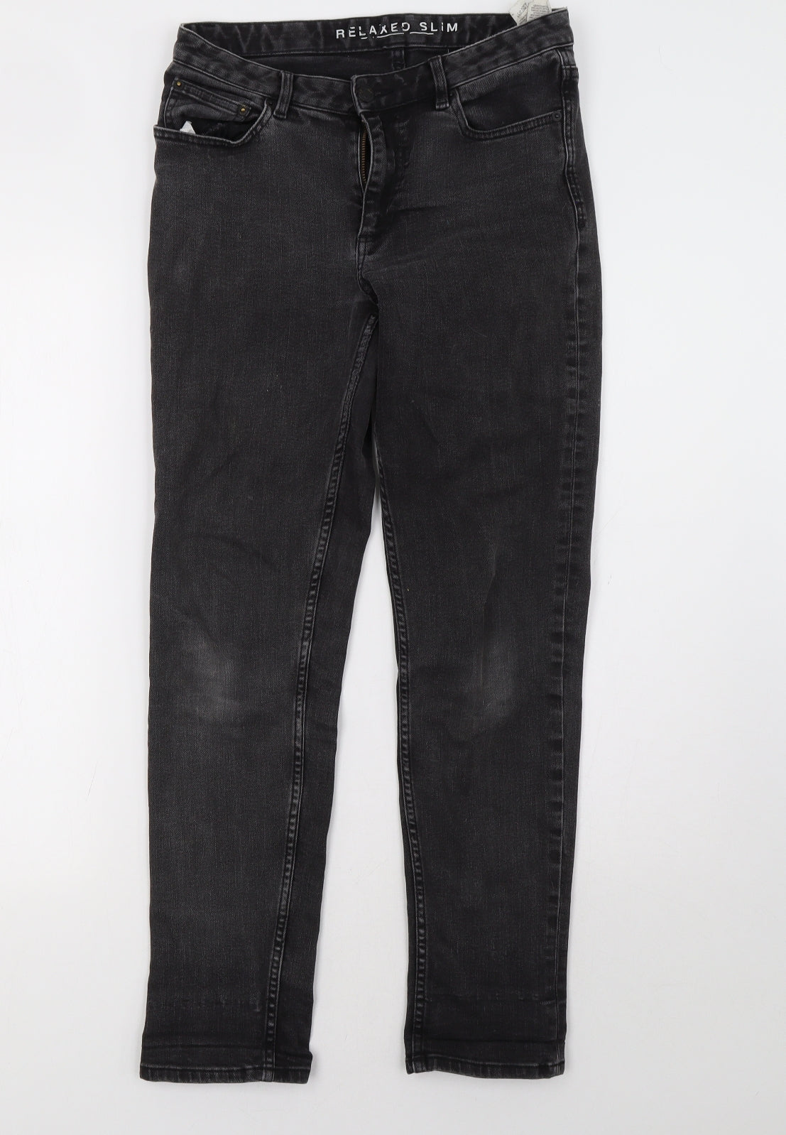 Womens UK Size 8 Marks and Spencer Regular Fit Straight Black Jeans