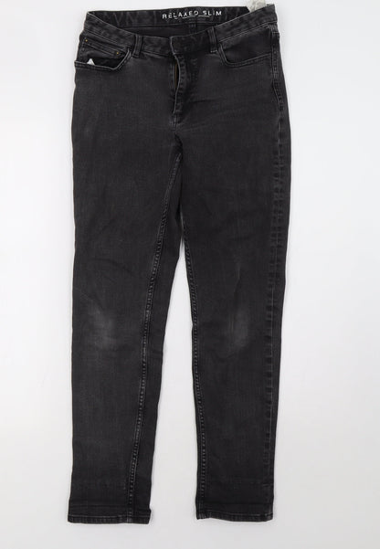 Womens UK Size 8 Marks and Spencer Regular Fit Straight Black Jeans