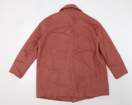 H&M Womens Pink   Overcoat Coat Size L