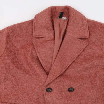 H&M Womens Pink   Overcoat Coat Size L