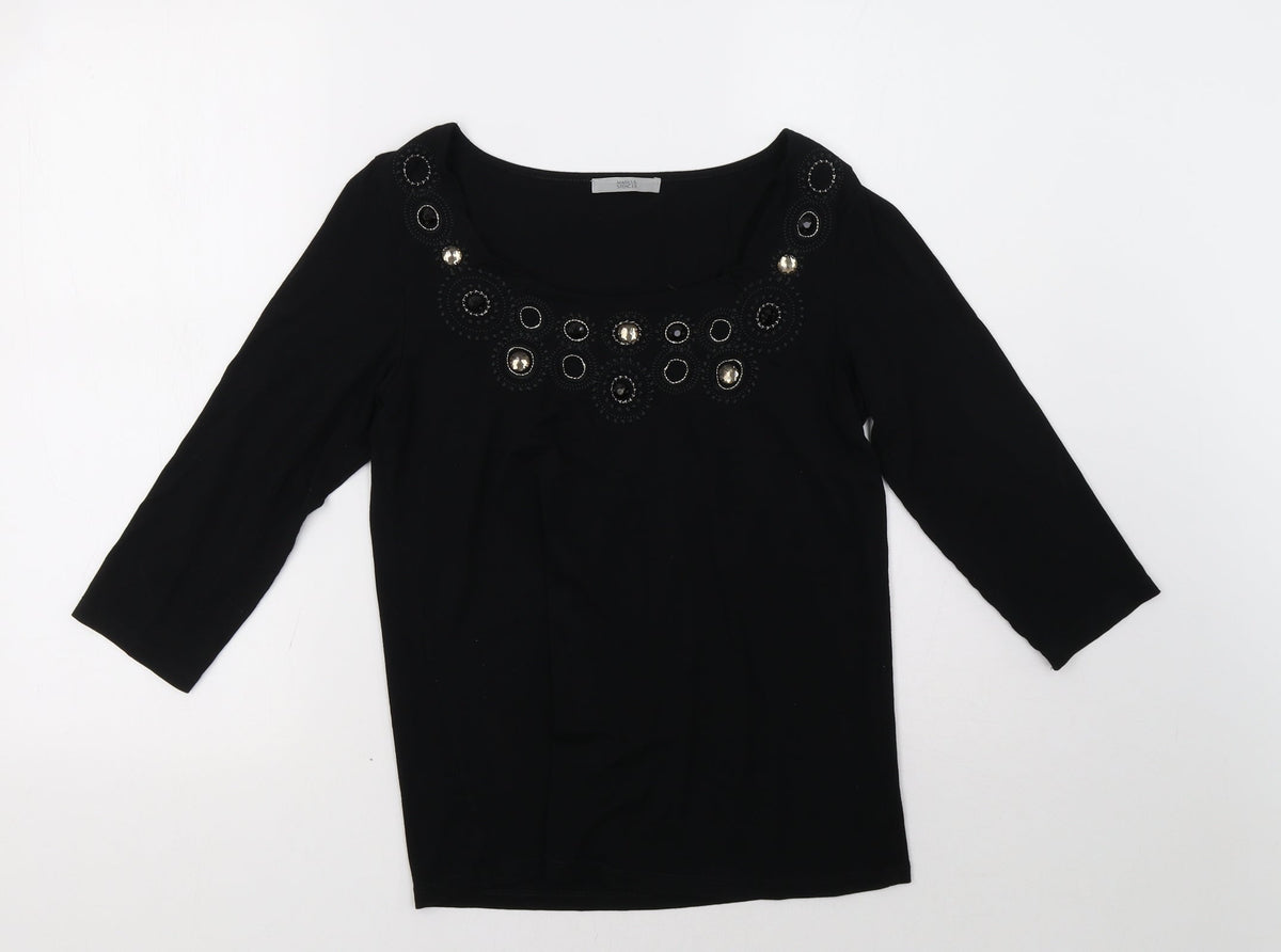 Womens UK Size 10 Marks and Spencer Black Pullover Sweatshirt