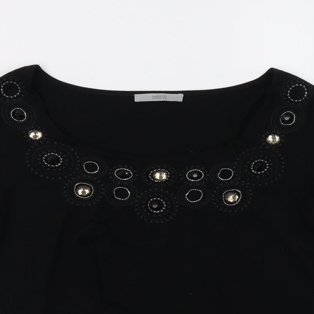 Womens UK Size 10 Marks and Spencer Black Pullover Sweatshirt