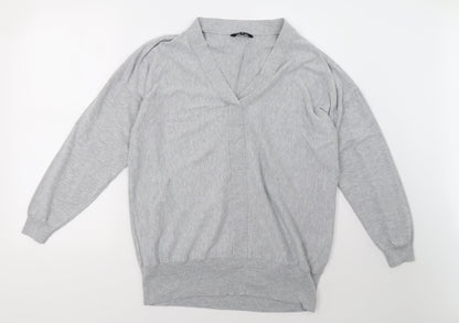 Additional front view of Peacocks women’s grey pullover sweatshirt, size UK 14