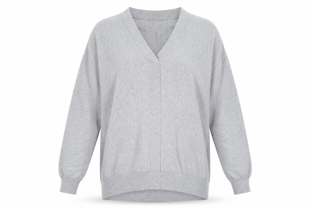 Front view of Peacocks women’s grey pullover sweatshirt, size UK 14