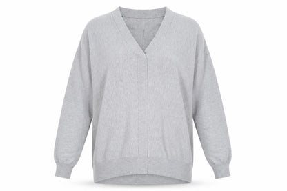 Front view of Peacocks women’s grey pullover sweatshirt, size UK 14