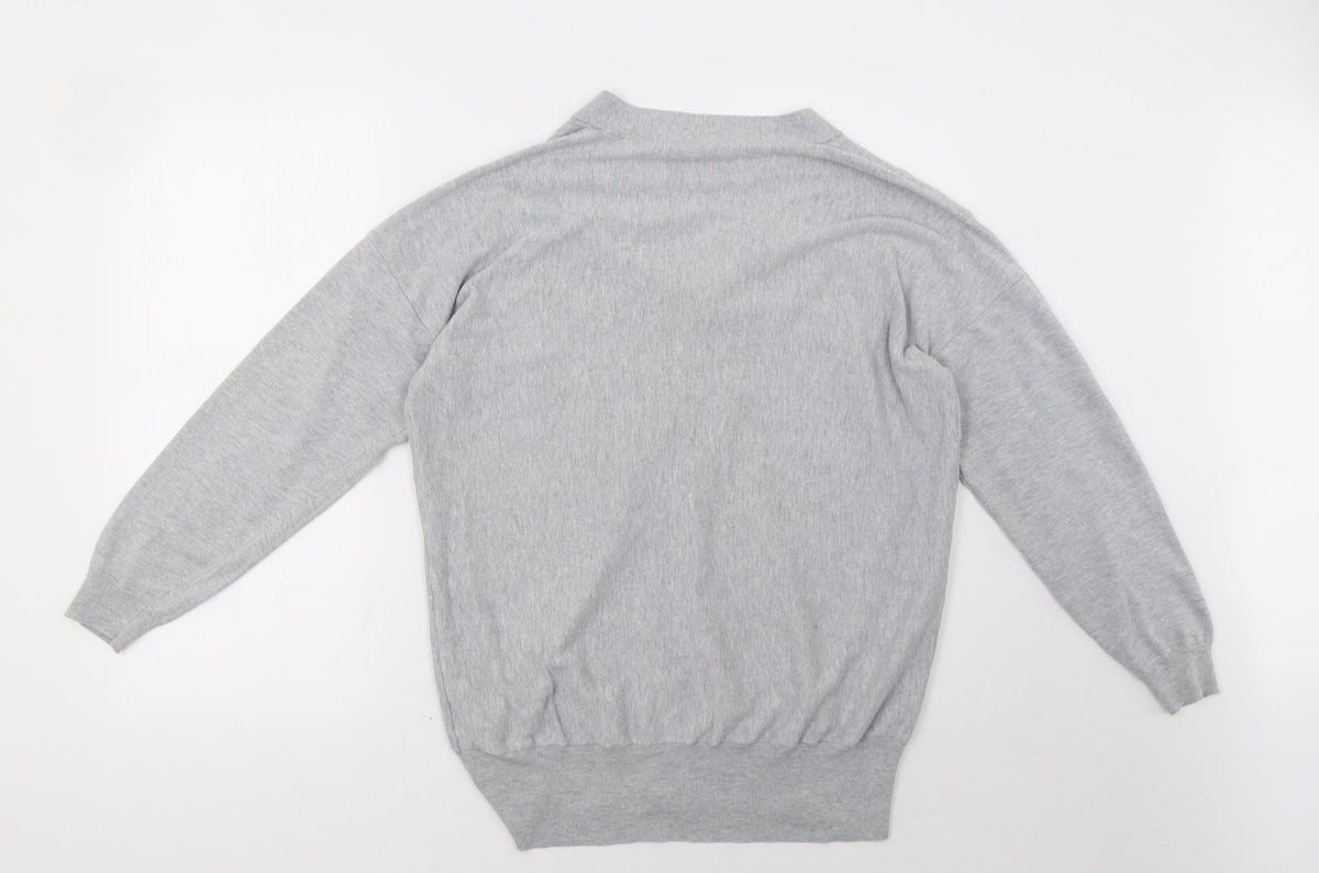 Back view of Peacocks women’s grey pullover sweatshirt, size UK 14