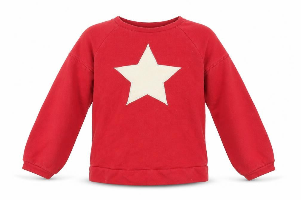 Front view of Gap girls’ red jumper, size M