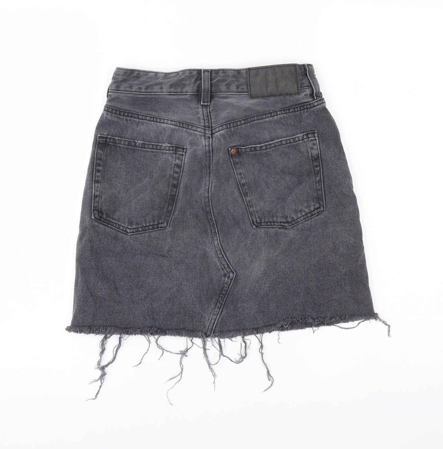 H&M Womens Grey  Denim Mini Skirt Size 6