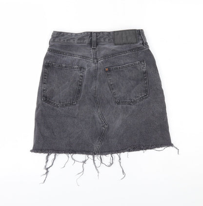 H&M Womens Grey  Denim Mini Skirt Size 6