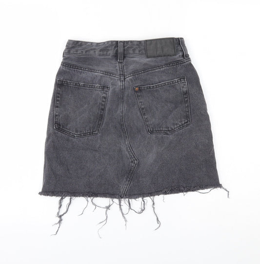 H&M Womens Grey  Denim Mini Skirt Size 6
