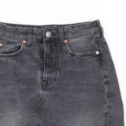 H&M Womens Grey  Denim Mini Skirt Size 6