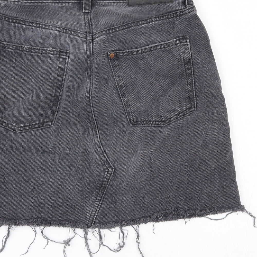 H&M Womens Grey  Denim Mini Skirt Size 6