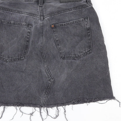 H&M Womens Grey  Denim Mini Skirt Size 6