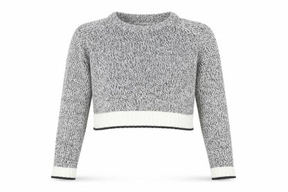 Womens UK Size S H&M Grey Cropped Blouse