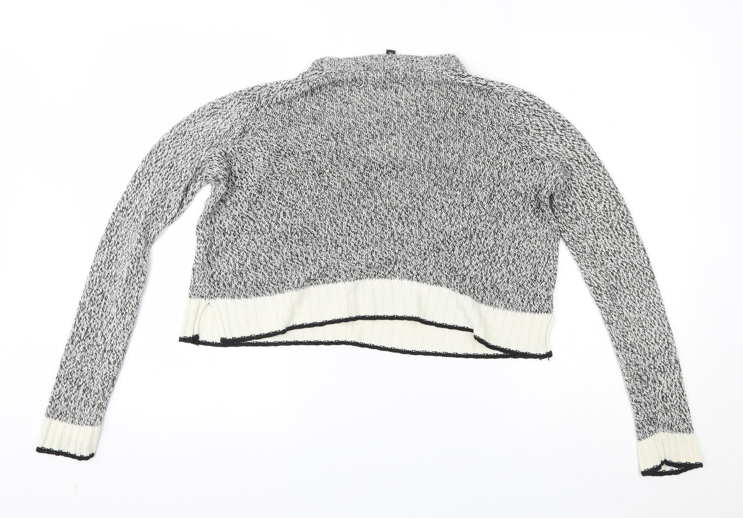 Womens UK Size S H&M Grey Cropped Blouse
