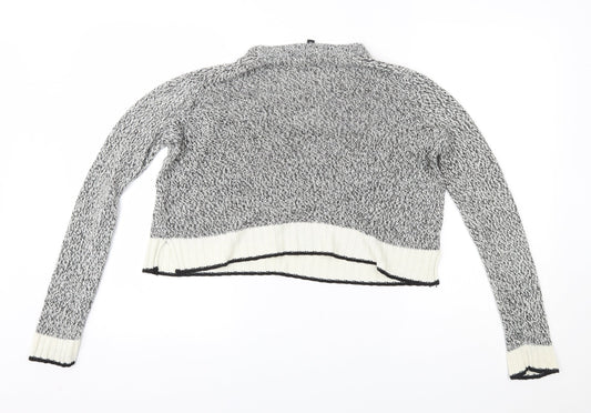 Womens UK Size S H&M Grey Cropped Blouse