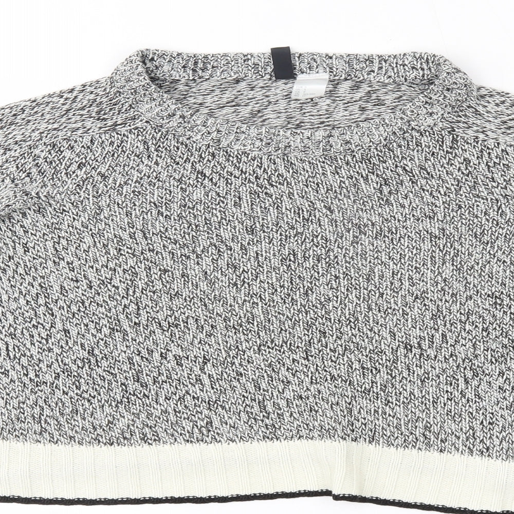 Womens UK Size S H&M Grey Cropped Blouse