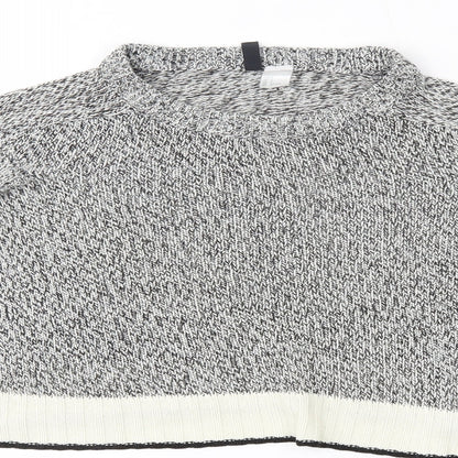 Womens UK Size S H&M Grey Cropped Blouse