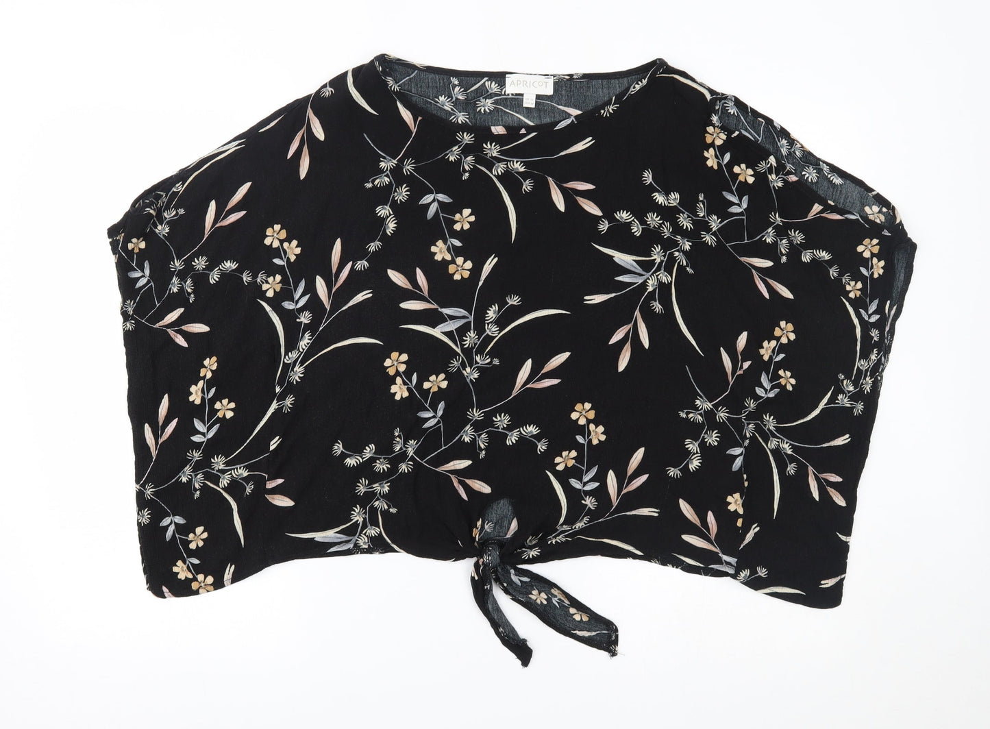 Womens UK Size 12 Apricot Black Basic Blouse