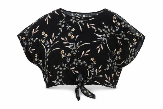 Womens UK Size 12 Apricot Black Basic Blouse