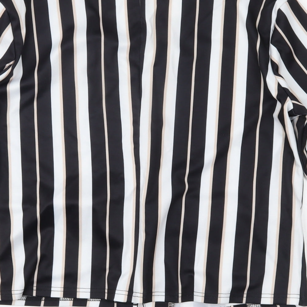 Zeagoo  Womens Black Striped  Cardigan Jumper Size L