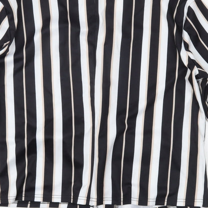 Zeagoo  Womens Black Striped  Cardigan Jumper Size L