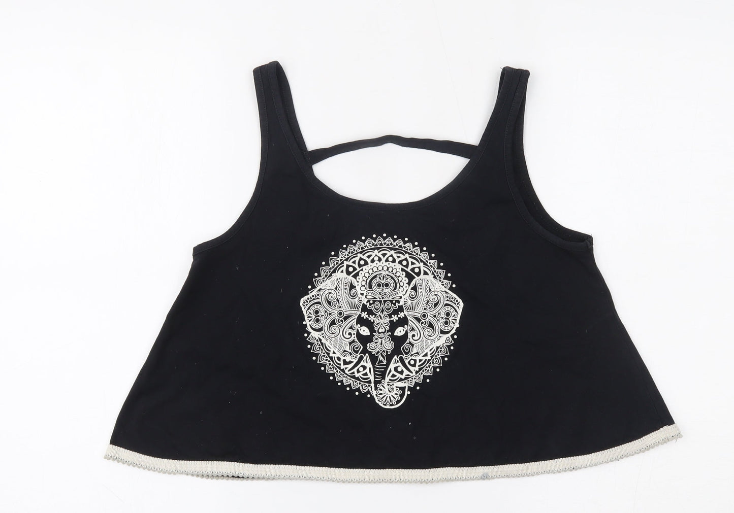 M&Co Girls Black   Cropped Tank Size 13-14 Years