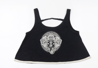 M&Co Girls Black   Cropped Tank Size 13-14 Years