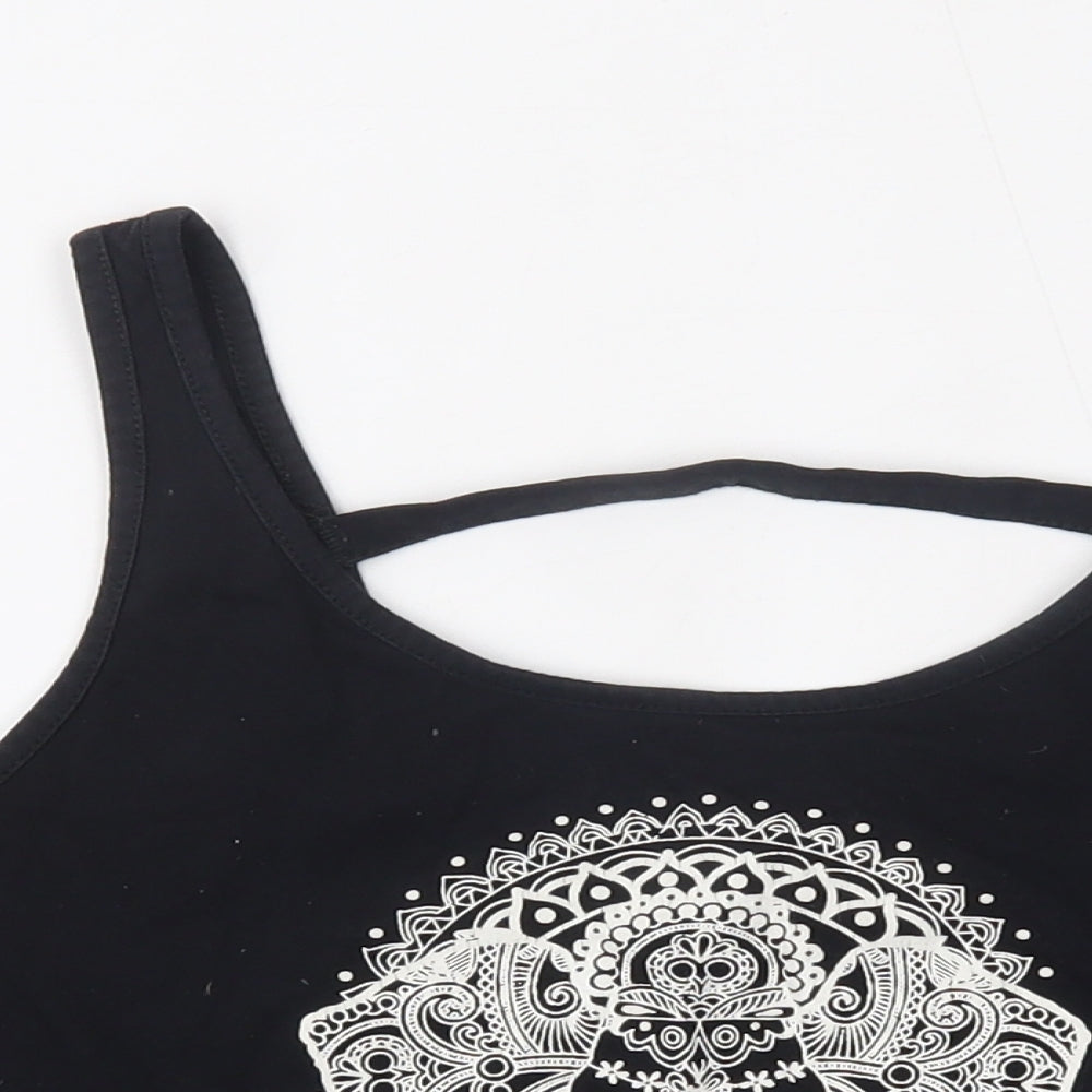 M&Co Girls Black   Cropped Tank Size 13-14 Years