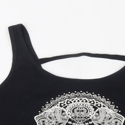 M&Co Girls Black   Cropped Tank Size 13-14 Years