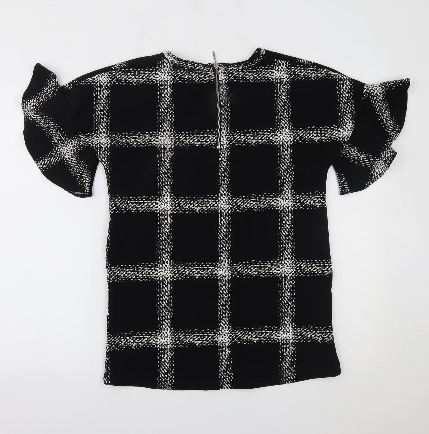 F&F Womens Black Check  Basic Blouse Size 6