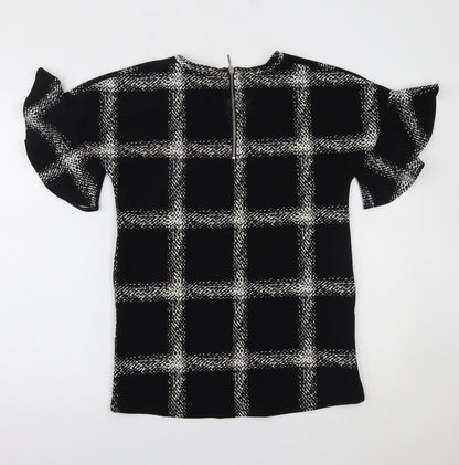 F&F Womens Black Check  Basic Blouse Size 6