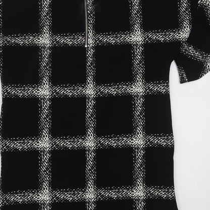 F&F Womens Black Check  Basic Blouse Size 6