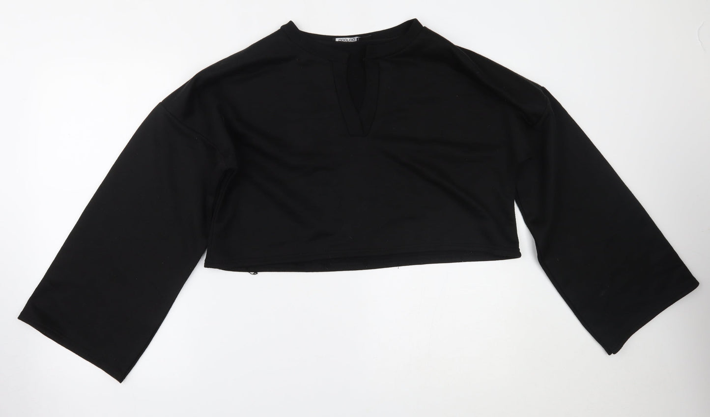 Boohoo Womens Black   Cropped Blouse Size 14