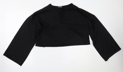 Boohoo Womens Black   Cropped Blouse Size 14