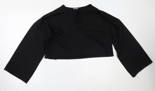 Boohoo Womens Black   Cropped Blouse Size 14