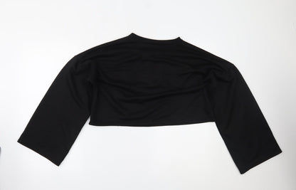 Boohoo Womens Black   Cropped Blouse Size 14