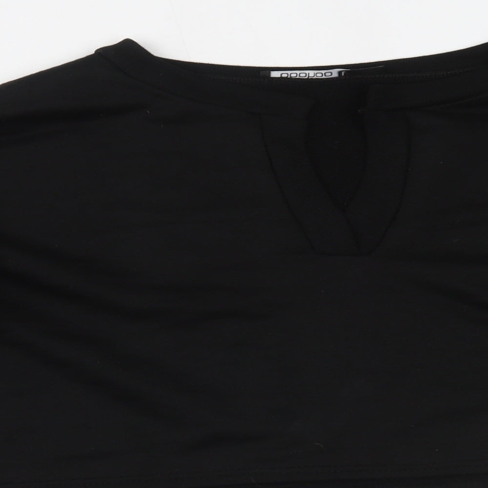 Boohoo Womens Black   Cropped Blouse Size 14