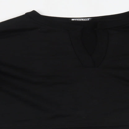 Boohoo Womens Black   Cropped Blouse Size 14