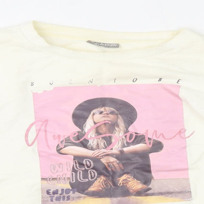 Destination Girls White   Pullover Sweatshirt Size 13-14 Years