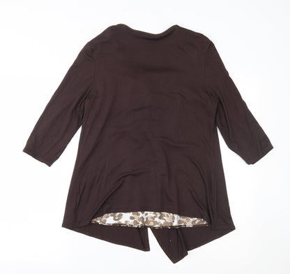 Womens UK Size 14 Soon Brown Basic Blouse